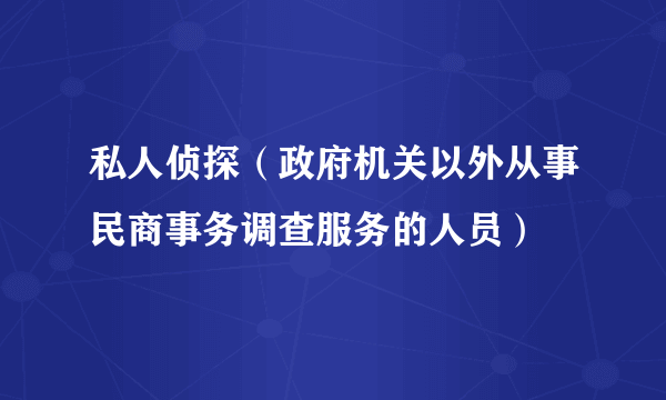 私人侦探（政府机关以外从事民商事务调查服务的人员）