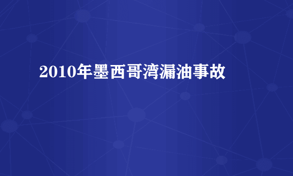 什么是2010年墨西哥湾漏油事故