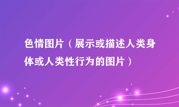 什么是色情图片（展示或描述人类身体或人类性行为的图片）