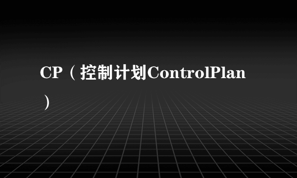 什么是CP（控制计划ControlPlan）