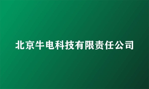 北京牛电科技有限责任公司