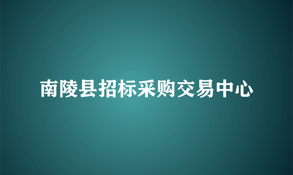 南陵县招标采购交易中心