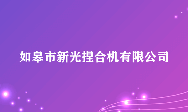 如皋市新光捏合机有限公司