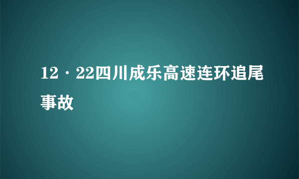 什么是12·22四川成乐高速连环追尾事故