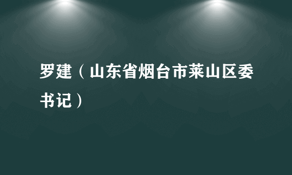 罗建（山东省烟台市莱山区委书记）