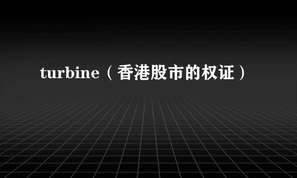 什么是turbine（香港股市的权证）