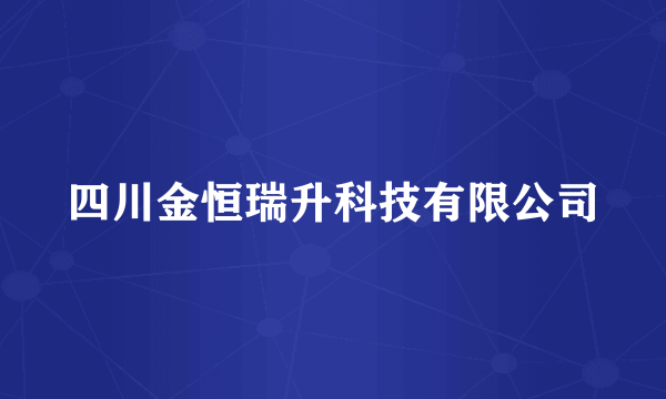 四川金恒瑞升科技有限公司