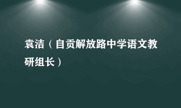 袁洁（自贡解放路中学语文教研组长）