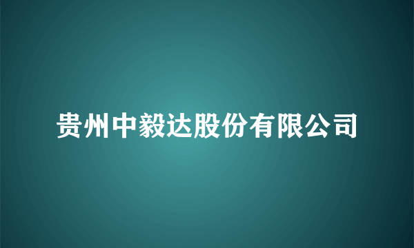 贵州中毅达股份有限公司