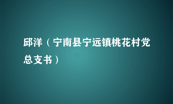 什么是邱洋（宁南县宁远镇桃花村党总支书）