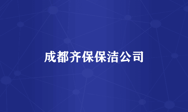 什么是成都齐保保洁公司