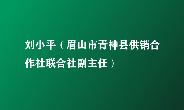 刘小平（眉山市青神县供销合作社联合社副主任）