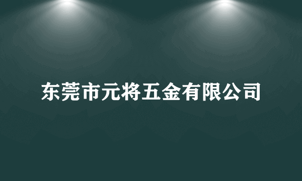 东莞市元将五金有限公司