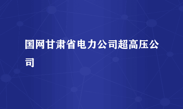 国网甘肃省电力公司超高压公司