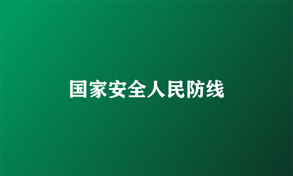 国家安全人民防线