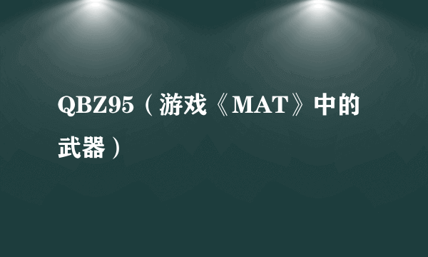 QBZ95（游戏《MAT》中的武器）