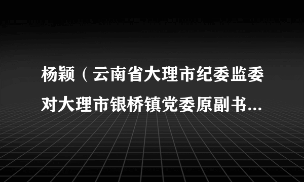 杨颖（云南省大理市纪委监委对大理市银桥镇党委原副书记、原镇长）