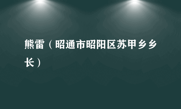 熊雷（昭通市昭阳区苏甲乡乡长）