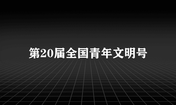 什么是第20届全国青年文明号