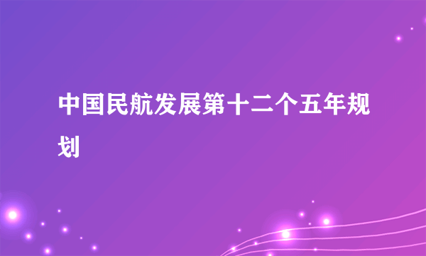 中国民航发展第十二个五年规划