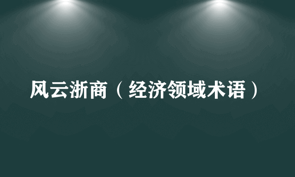 风云浙商（经济领域术语）