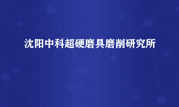 沈阳中科超硬磨具磨削研究所