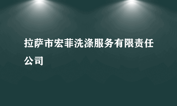 拉萨市宏菲洗涤服务有限责任公司