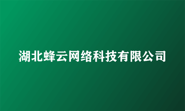 湖北蜂云网络科技有限公司