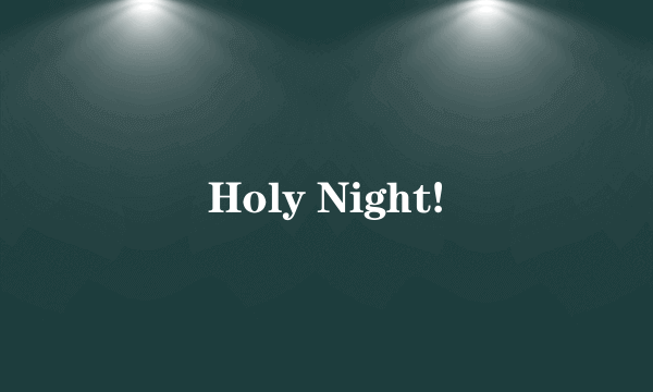 什么是Holy Night!