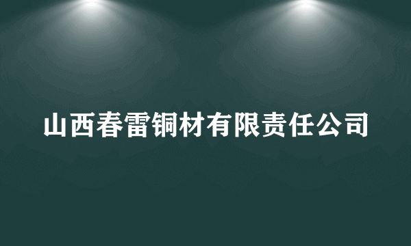 山西春雷铜材有限责任公司