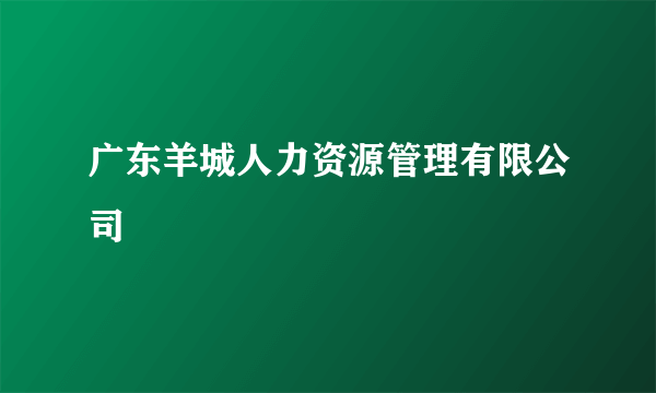 广东羊城人力资源管理有限公司