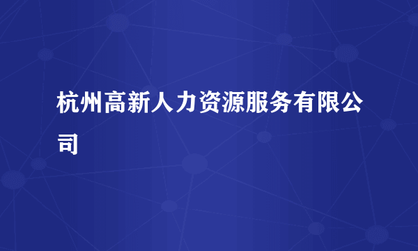 杭州高新人力资源服务有限公司