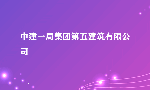 什么是中建一局集团第五建筑有限公司