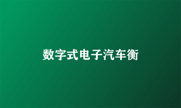 数字式电子汽车衡