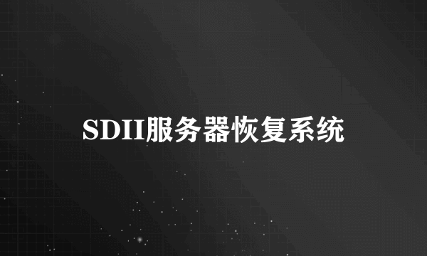 什么是SDII服务器恢复系统