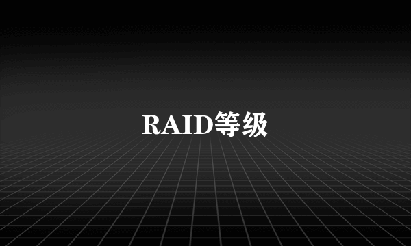 RAID等级