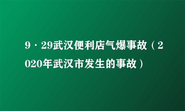 9·29武汉便利店气爆事故（2020年武汉市发生的事故）