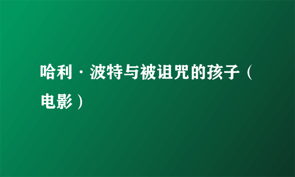 什么是哈利·波特与被诅咒的孩子（电影）