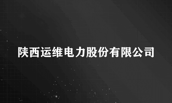 陕西运维电力股份有限公司