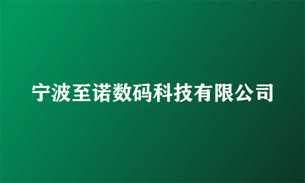 宁波至诺数码科技有限公司