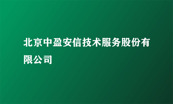 什么是北京中盈安信技术服务股份有限公司