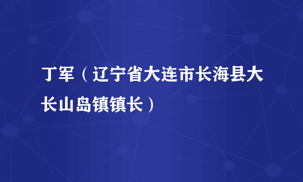 什么是丁军（辽宁省大连市长海县大长山岛镇镇长）