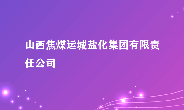 山西焦煤运城盐化集团有限责任公司