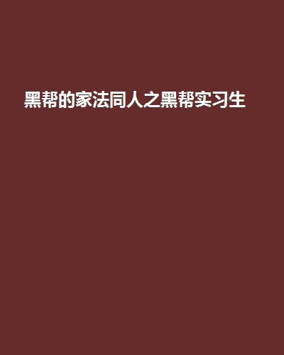 黑帮的家法同人之黑帮实习生