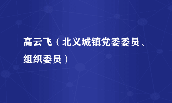 什么是高云飞（北义城镇党委委员、组织委员）