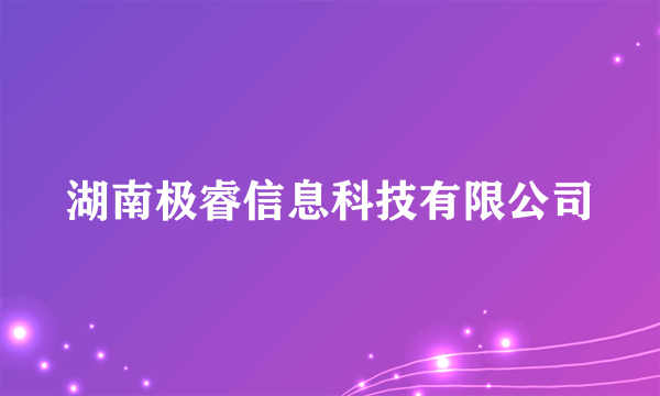 湖南极睿信息科技有限公司