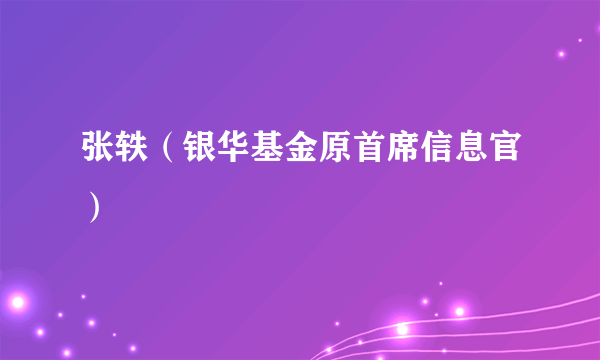 什么是张轶（银华基金原首席信息官）