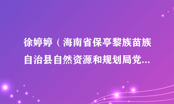 什么是徐婷婷（海南省保亭黎族苗族自治县自然资源和规划局党组成员、副局长）