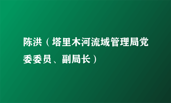 陈洪（塔里木河流域管理局党委委员、副局长）