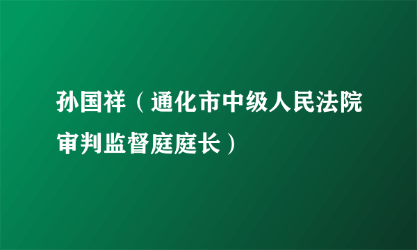 孙国祥（通化市中级人民法院审判监督庭庭长）